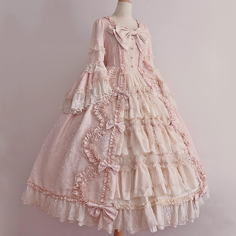 Victorian Pink Lace Ruffled Lolita Dress